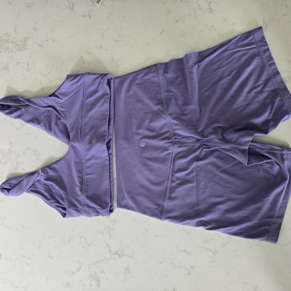 Lululemon Athletica Purple Athletic Shorts And Bra